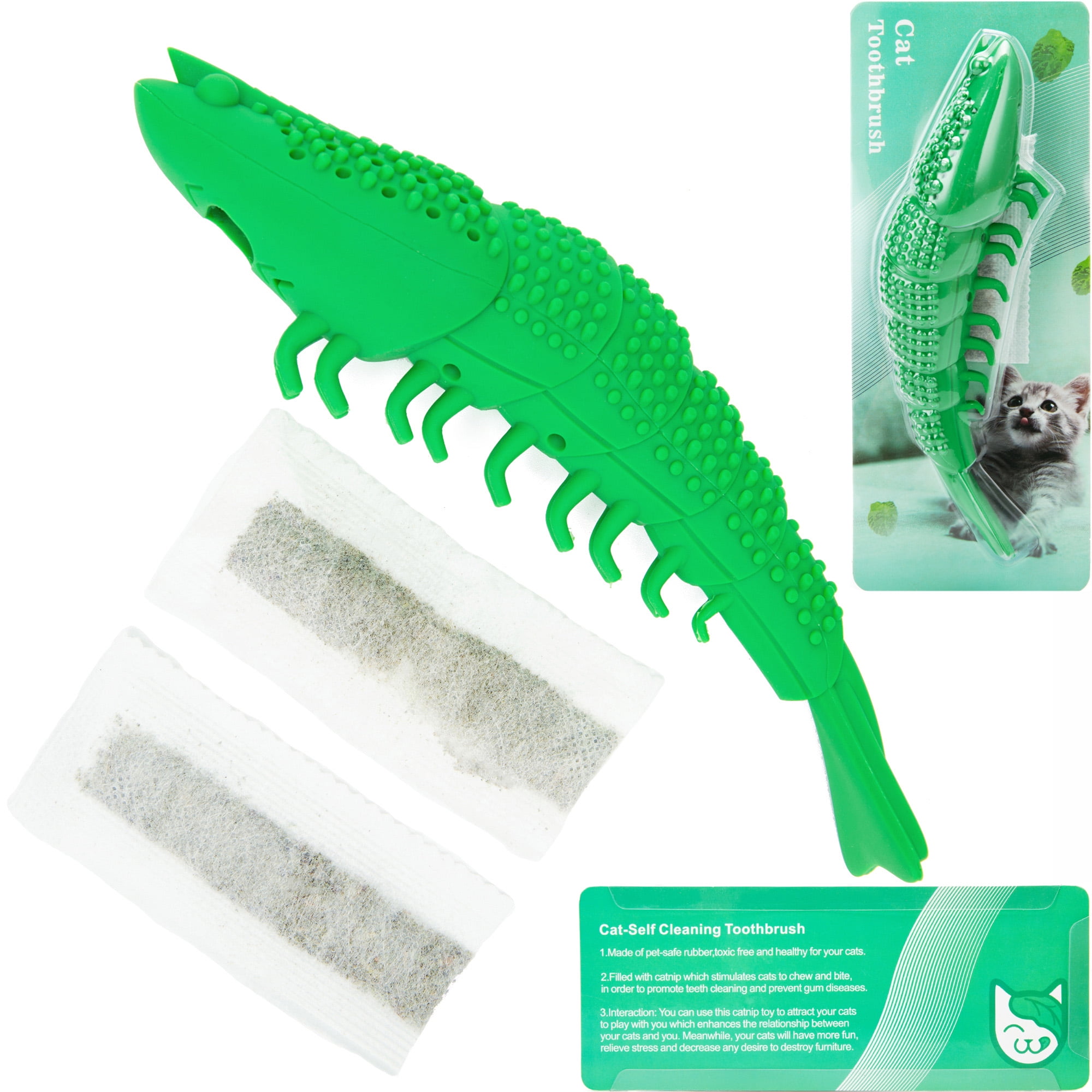 Green Crayfish Dental Care Cat Toy