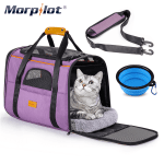 XL Soft-Sided Cat Carrier with Water Bowl - Purple