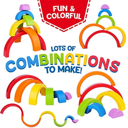 Rainbow Stacking Blocks & People - 12 Piece Set