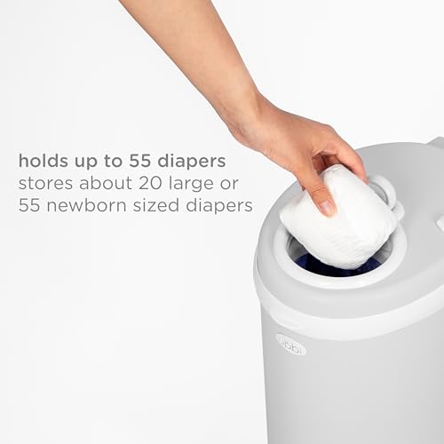 Ubbi Odor-Locking Diaper Pail, Grey, Modern Design