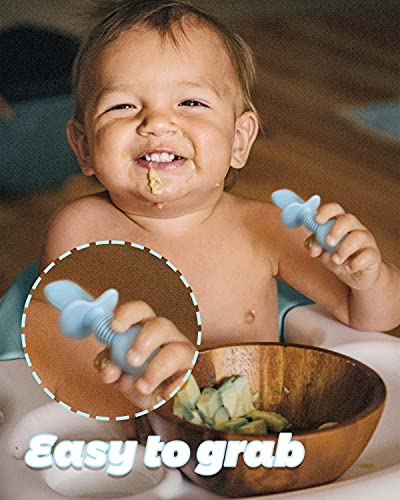 6pcs Silicone Baby Spoon & Fork Set - Weaning Utensils