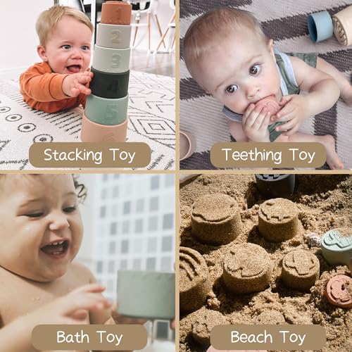 Soft Silicone Baby Stacking Cups (Fine Day)