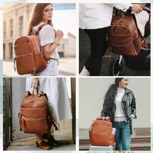 Leder Wickeltasche Rucksack für Mama und Papa