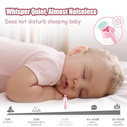 Electric Baby Nail Trimmer with Light - Pink