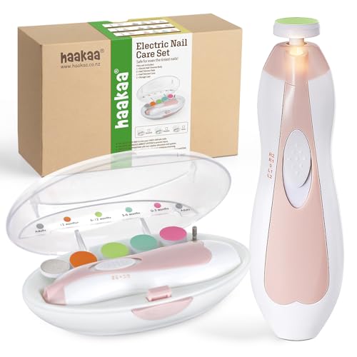 Electric Baby Nail Trimmer with LED Light, Pink