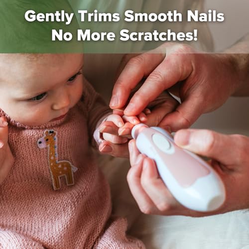 Electric Baby Nail Trimmer with LED Light, Pink