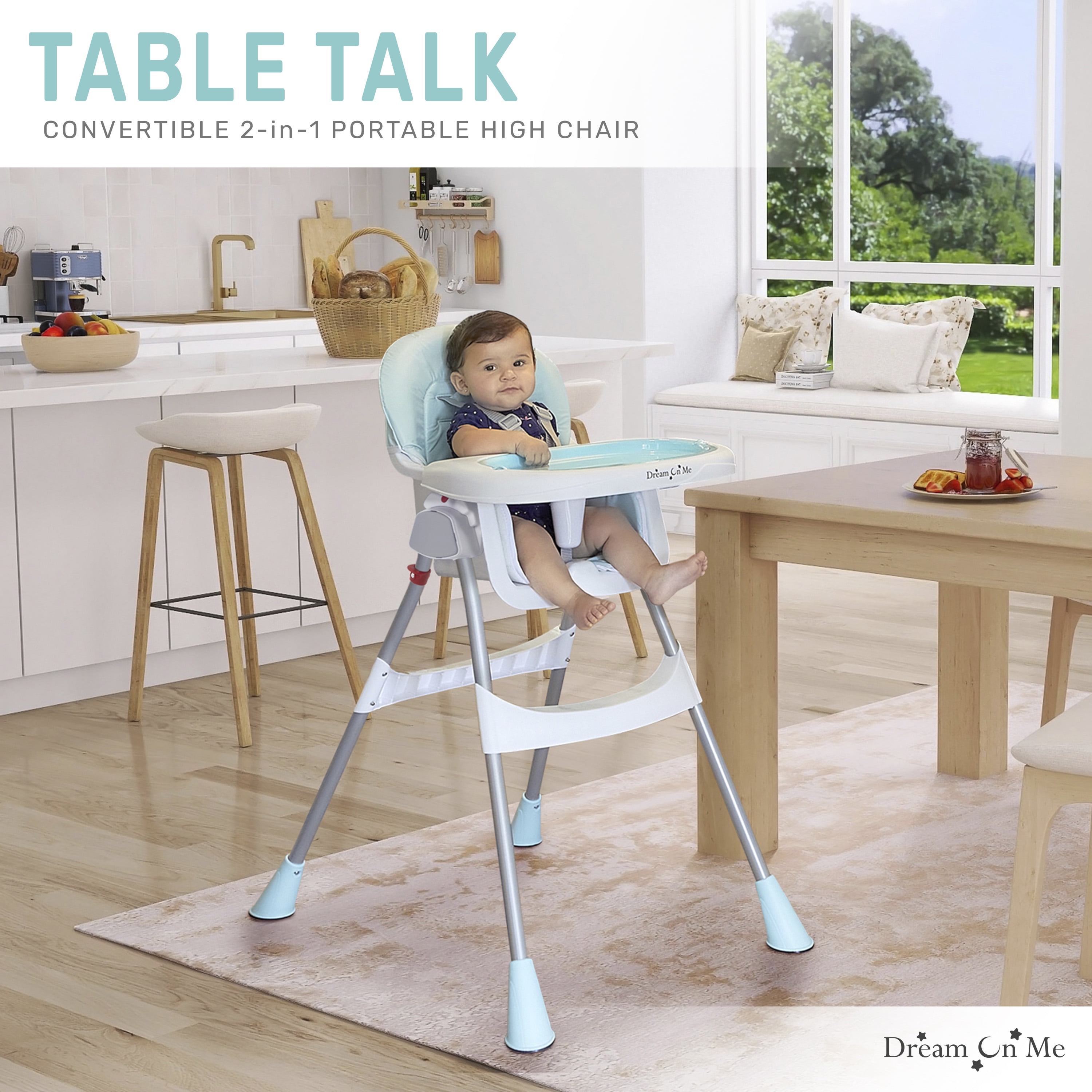 Portable Aqua High Chair, 2-in-1 Design