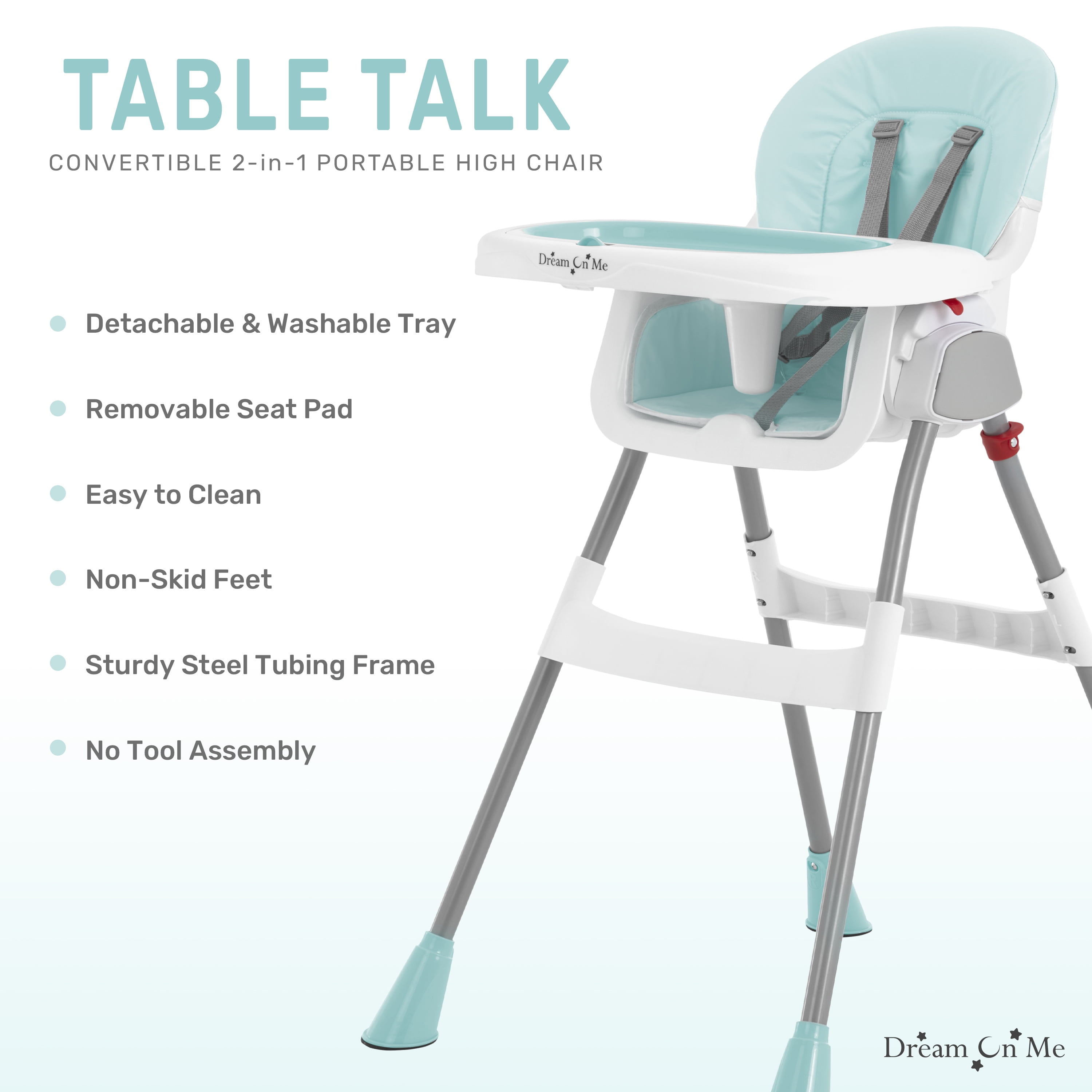 Portable Aqua High Chair, 2-in-1 Design