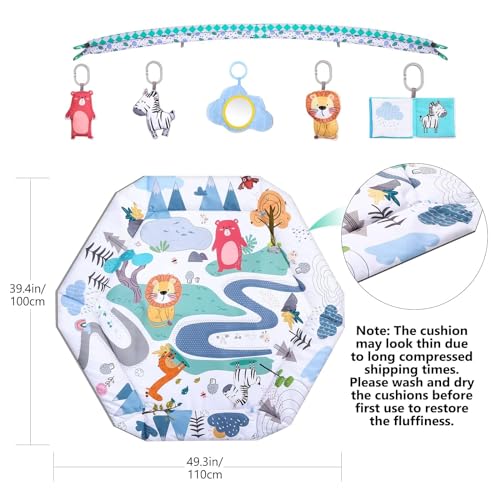 Bellababy 4-in-1 Tummy Time Gym Mat (Blue)