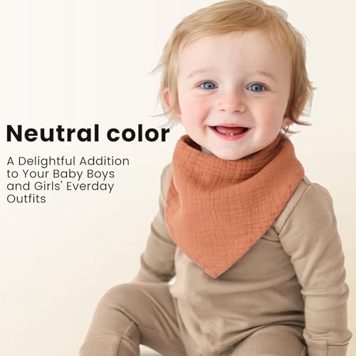 10-Pack Konssy Muslin Baby Bandana Bibs