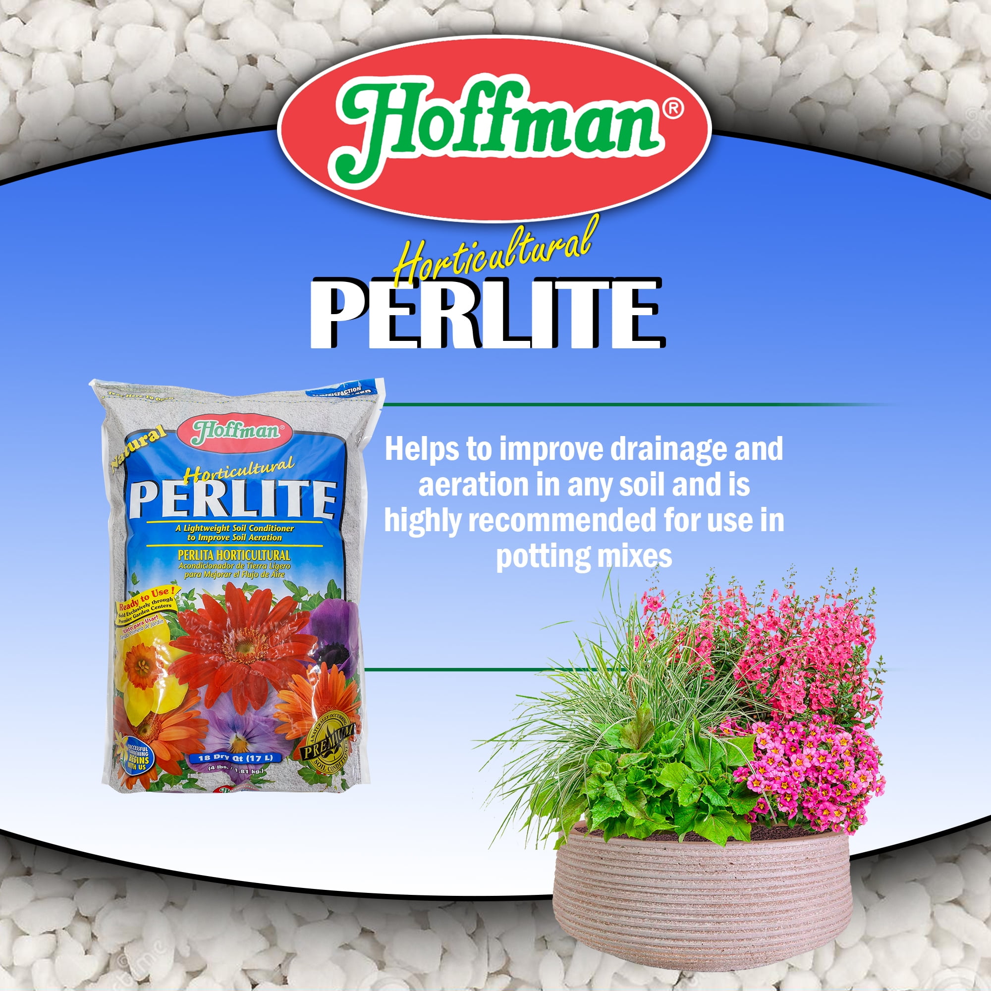 Hoffman 16504 Horticultural Perlite Soil Conditioner, 18 Quarts