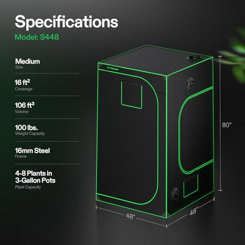 VIVOSUN 4x4 Mylar Grow Tent with Observation Window