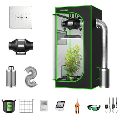 2x2ft Hydroponic Grow Tent Kit with LED Light