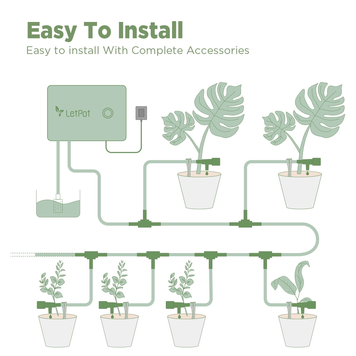 Smart Hydroponic Drip Irrigation Kit with App Control