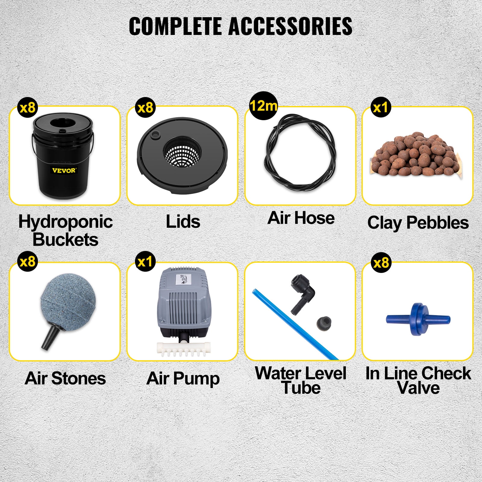 BENTISM DWC Hydroponic System - 5 Gallon, 8 Buckets