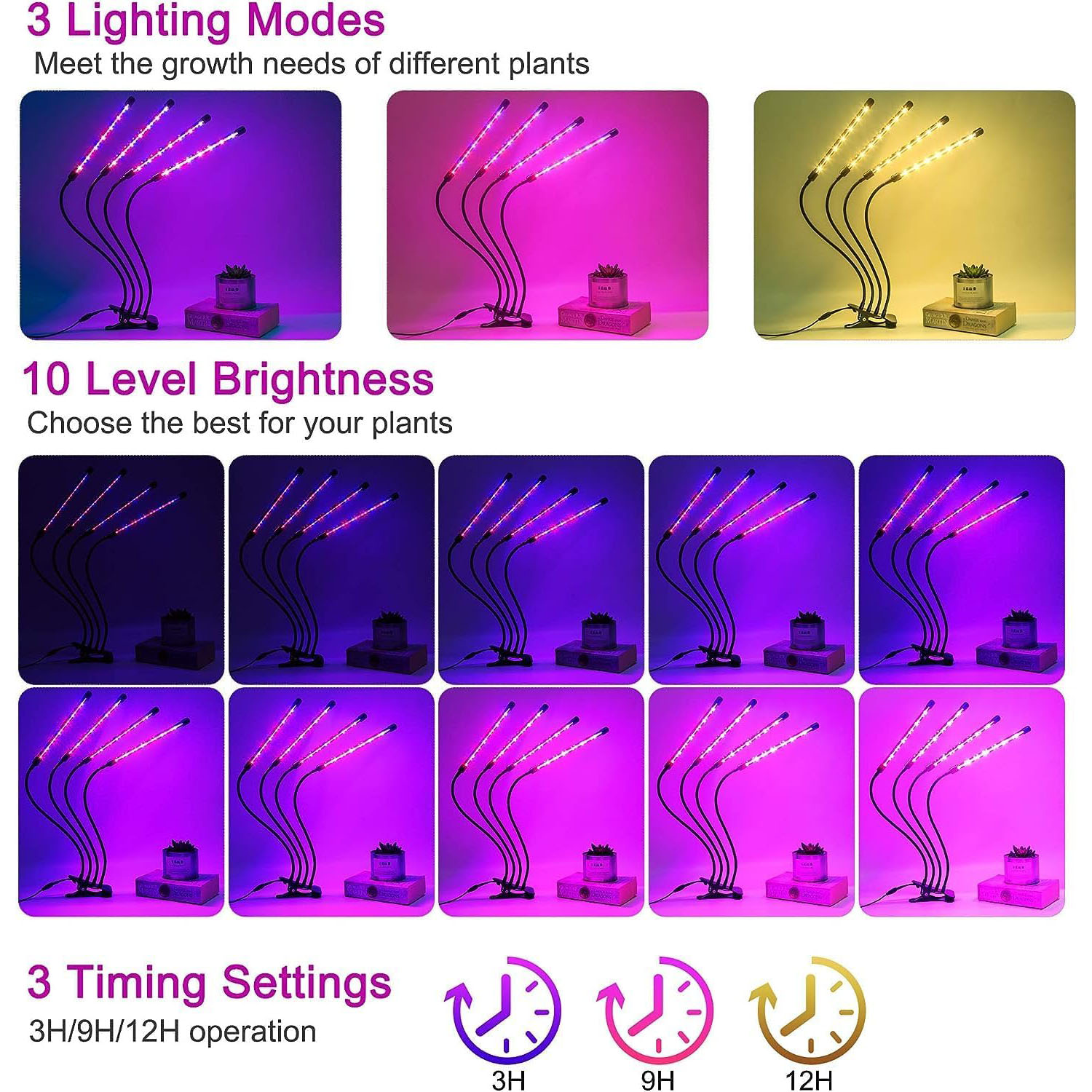 4 Head LED Indoor Plant Grow Light