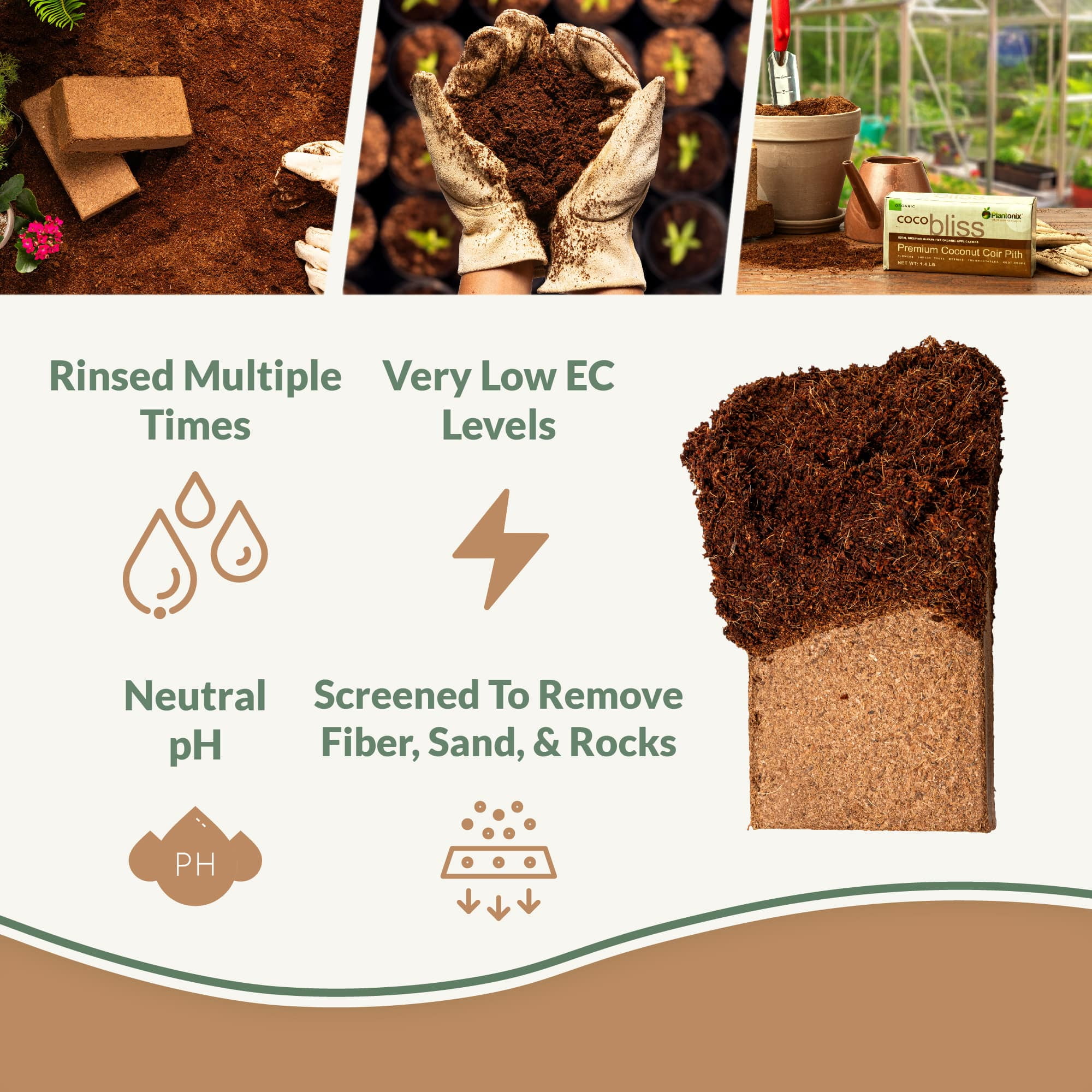 650g Coco Coir/Pith Medium: 50 Bricks, 16 cu ft