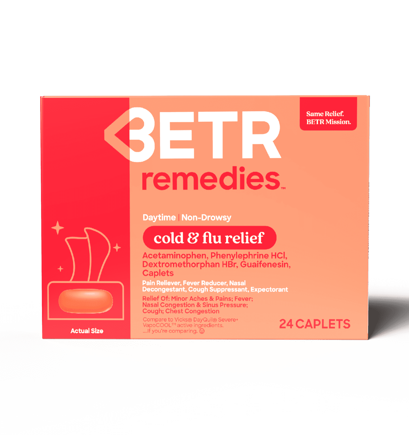 24 Tablets BETR Daytime Cold & Flu Relief