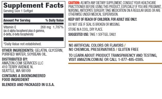 Vitamin E Softgels - 400 IU, 100 Count