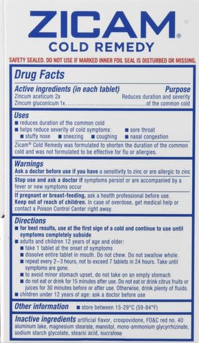 Zicam Zinc Cold Remedy RapidMelts Cherry 25ct