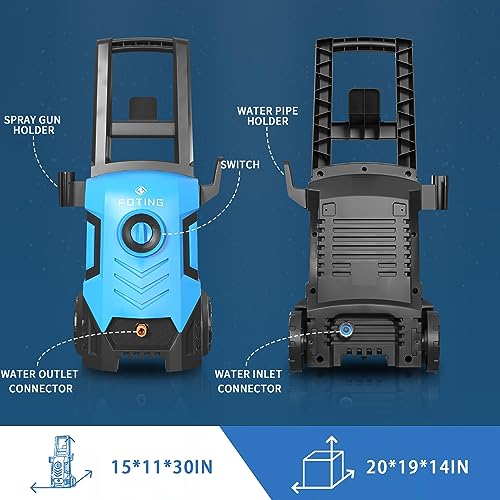 1800W Electric Pressure Washer with Foam Cannon & Nozzles