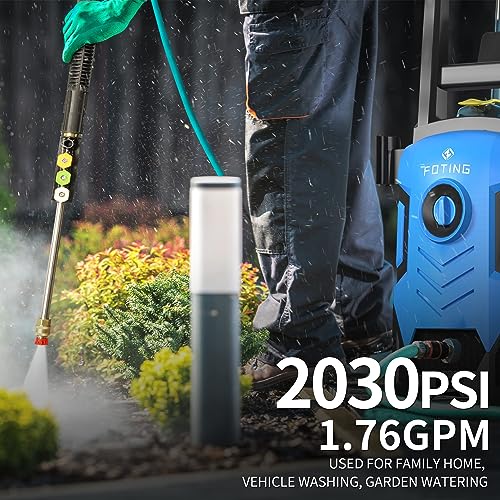 1800W Electric Pressure Washer with Foam Cannon & Nozzles