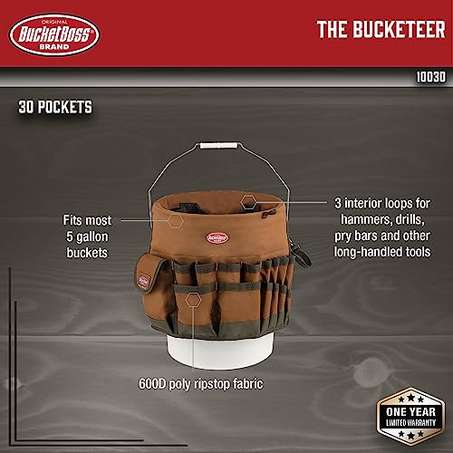Bucket Boss Bucketeer Tool Organizer, Brown