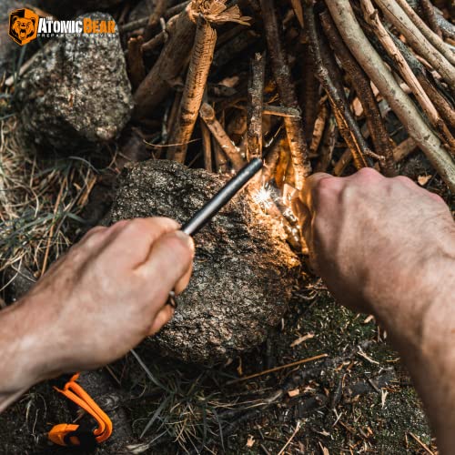 Fire Starter Tool with Paracord, Whistle and Waterproof Container