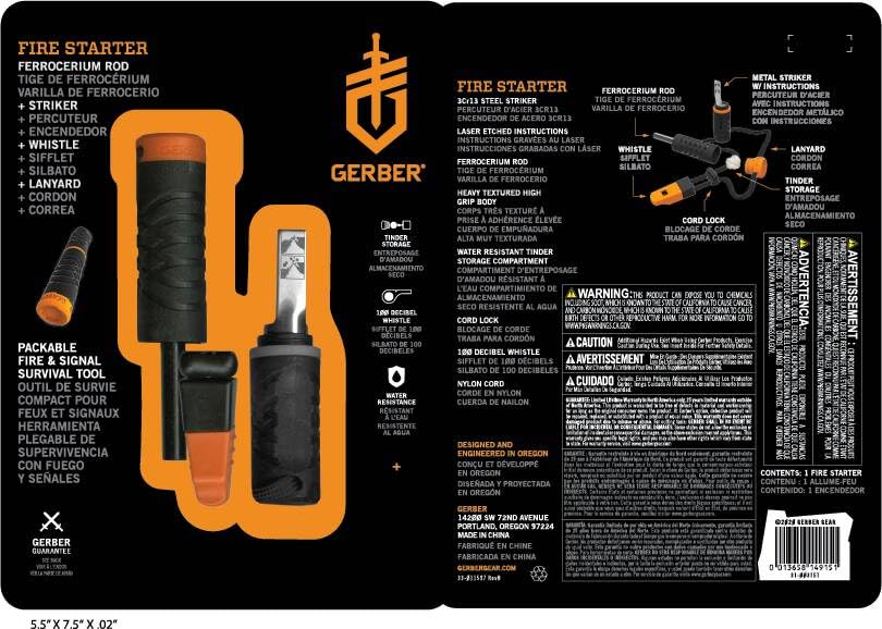 Gerber Multi-Lingual Fire Starter for Preppers