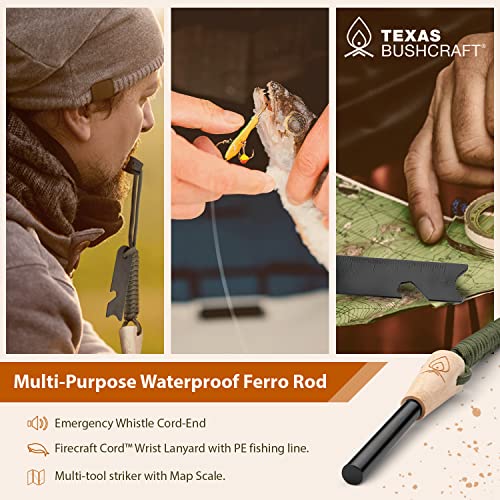 Texas Bushcraft Ferro Rod Fire Starter with Paracord