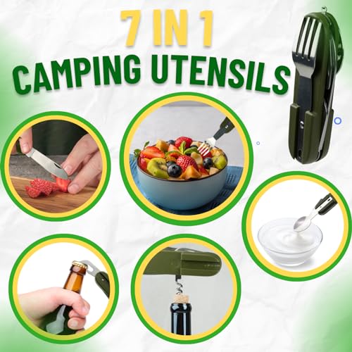 7-in-1 Stainless Steel Folding Tableware Set