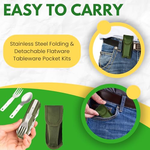 7-in-1 Stainless Steel Folding Tableware Set