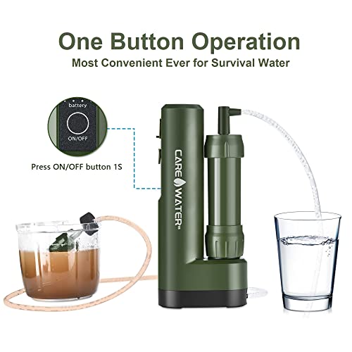 CaredWater Portable Electric Water Filter for Survival
