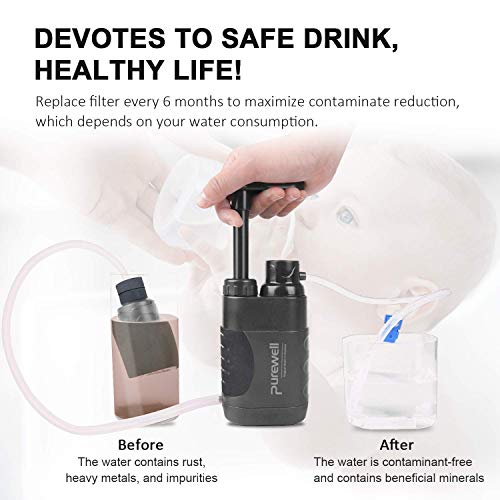 Purewell Water Purifier Pump - Portable Outdoor Survival Gear