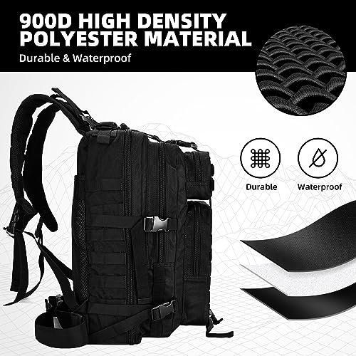 Military Tactical Backpack with Detachable Packs, Black Army Pack
