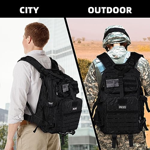 Military Tactical Backpack with Detachable Packs, Black Army Pack