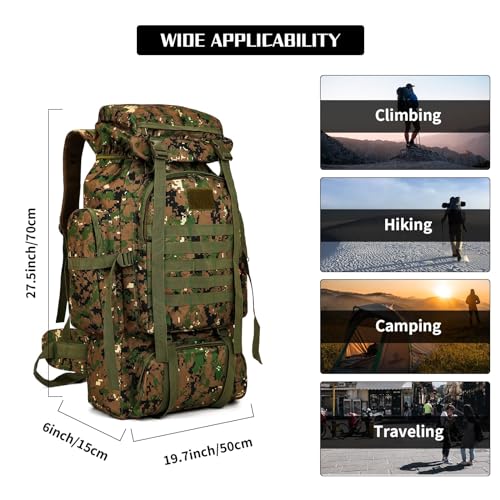 Waterproof 70L Backpack for Camping and Hiking