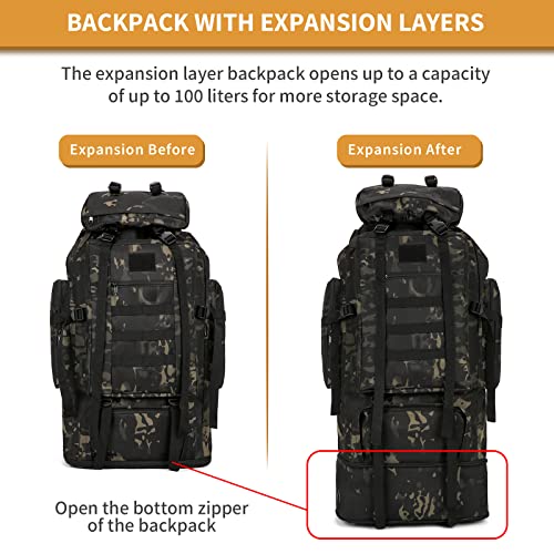 Large Tactical Backpack for Outdoor Camping - Army Rucksack