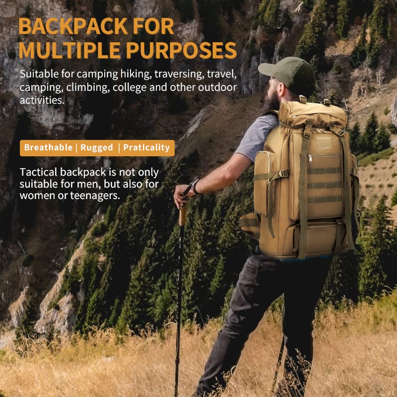 Large Tactical Backpack for Outdoor Camping - Army Rucksack