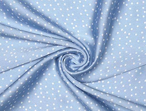 Blue Polka Dot Square Scarf - 50cm