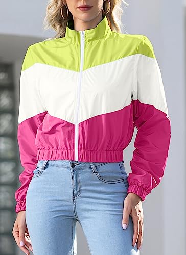 LAOARA Oversized Y2k Colorblock Jacket - Yellow