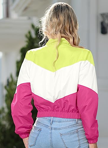 LAOARA Oversized Y2k Colorblock Jacket - Yellow
