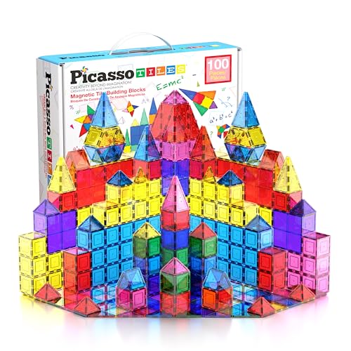 PicassoTiles 100pc Clear Magnetic Building Set - Inspiring Creativity