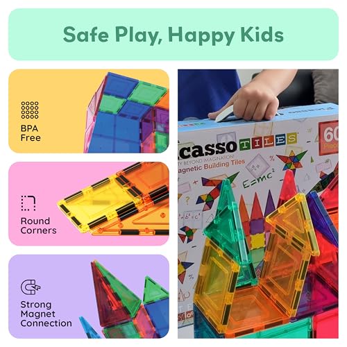 PicassoTiles 100pc Clear Magnetic Building Set - Inspiring Creativity