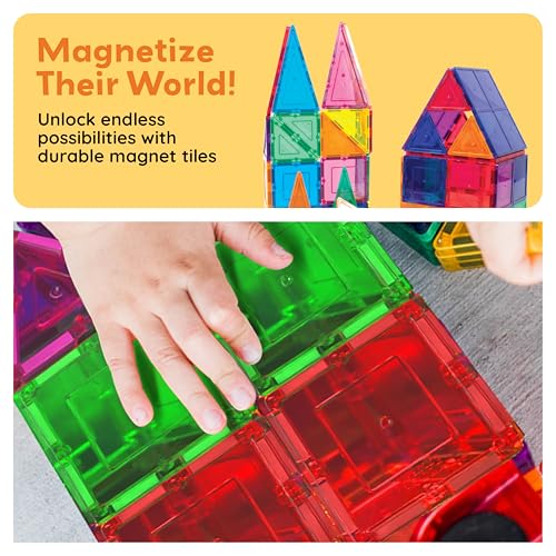 PicassoTiles 100pc Clear Magnetic Building Set - Inspiring Creativity