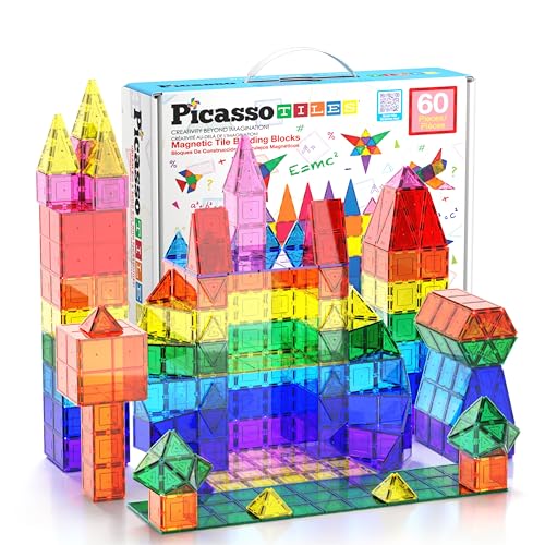 PicassoTiles 60pcs Magnetic Building Blocks - Inspire Creativity