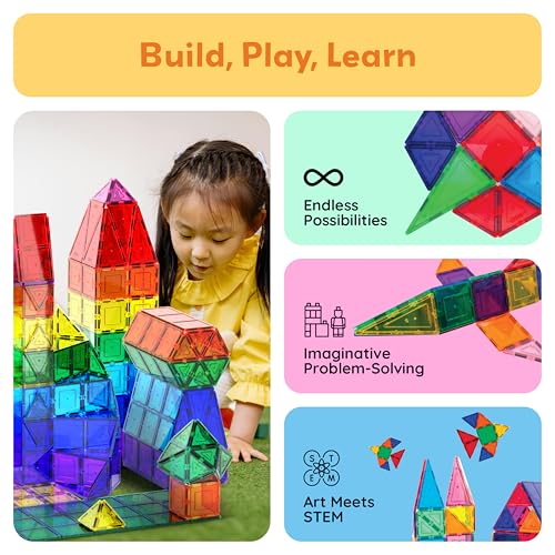 PicassoTiles 60pcs Magnetic Building Blocks - Inspire Creativity