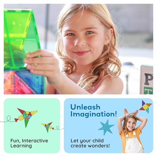 PicassoTiles 60pcs Magnetic Building Blocks - Inspire Creativity