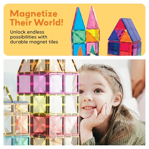 PicassoTiles 60pcs Magnetic Building Blocks - Inspire Creativity