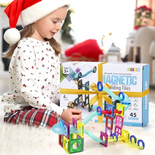 Magnetic Marble Run Toy, 45pcs, STEAM Educational